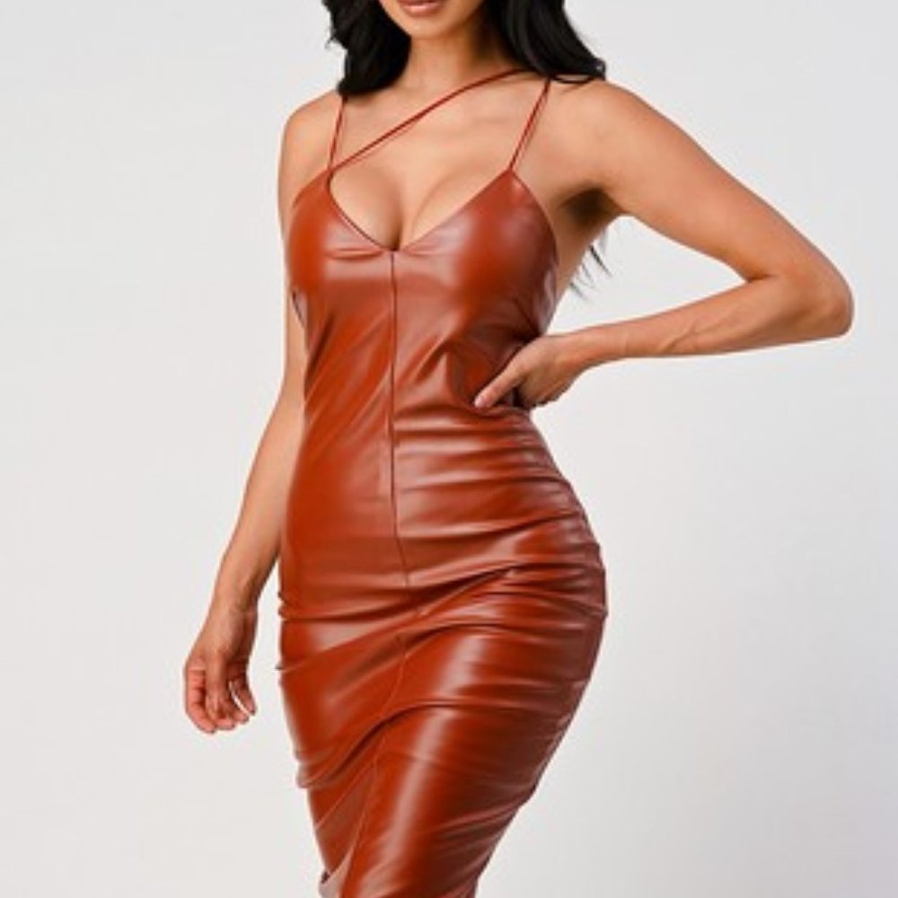 Faux Leather PU Bodycon Dress